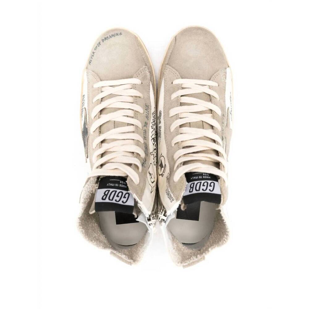 NEW GOLDEN GOOSE women's francy with lettering sneakers in dove grey - Picture 5 of 5